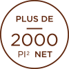 Plus de 2000 pi2 net